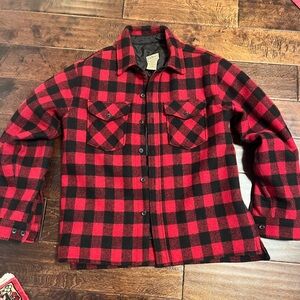 LL Bean men’s overcoat/shirt jacket - size small - Buffalo plaid